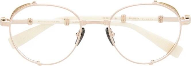 Balmain Eyewear Brigade II bril met rond montuur Goud