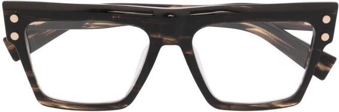 Balmain Eyewear Bril met rechthoekig montuur Bruin