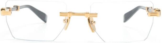 Balmain Eyewear Bril met rechthoekig montuur Goud