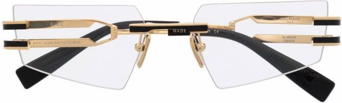 Balmain Eyewear Bril met rechthoekig montuur Goud