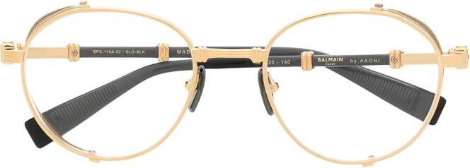 Balmain Eyewear Bril met rond montuur Goud