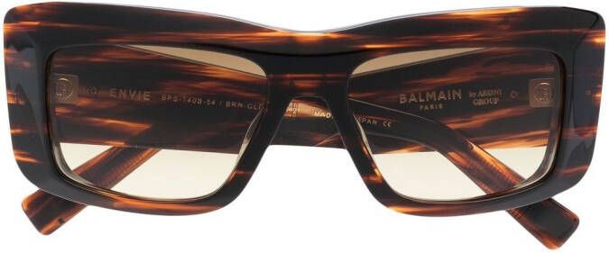 Balmain Eyewear Envie zonnebril met vierkant montuur Bruin