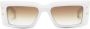 Balmain Eyewear Zonnebril met rechthoekig montuur Wit - Thumbnail 1