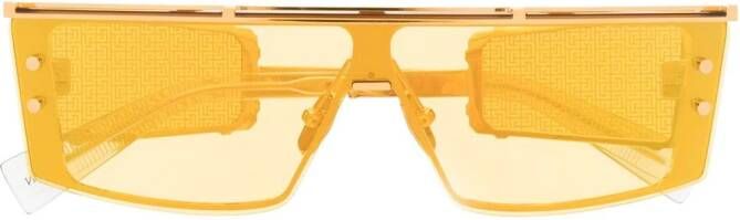 Balmain Eyewear Wonder III zonnebril met rechthoekig montuur Geel