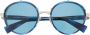 Balmain Eyewear Zonnebril met gegraveerd logo Blauw - Thumbnail 1