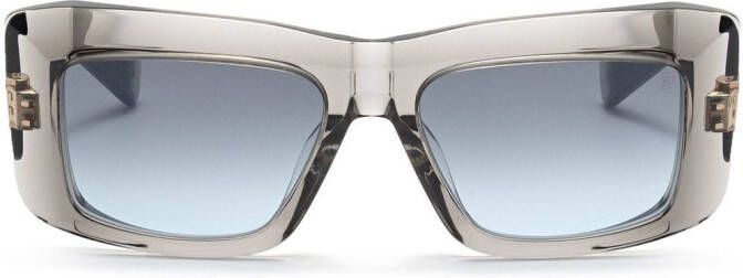 Balmain Eyewear Zonnebril met rechthoekig montuur Grijs