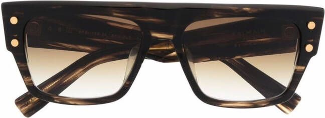 Balmain Eyewear Zonnebril met schildpadschild design Bruin