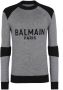 Balmain Wollen trui met Parijs logo Gray Heren - Thumbnail 2