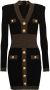 Balmain Mini-jurk met reliëf knoop Zwart - Thumbnail 1