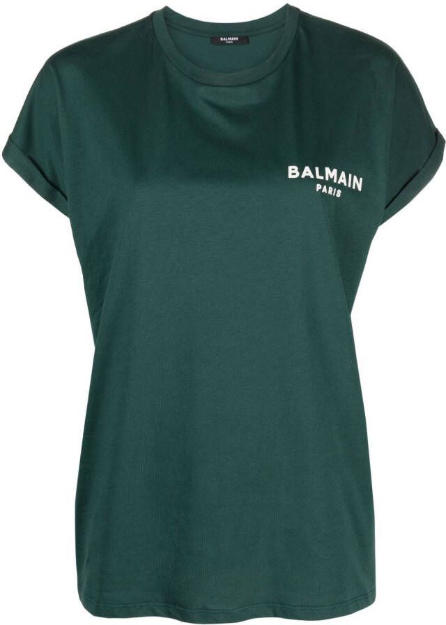 Balmain T-shirt met logo Groen