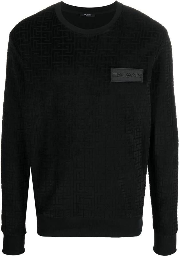Balmain Fluwelen sweater Zwart