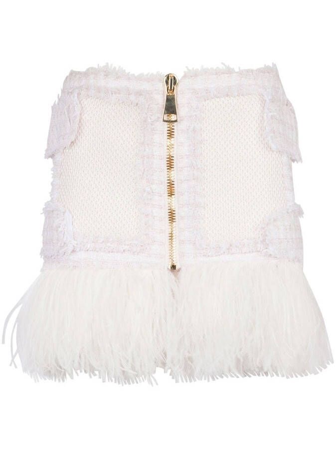 Balmain Gebreide mini-rok Wit