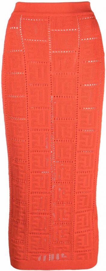 Balmain Geperforeerde rok Oranje