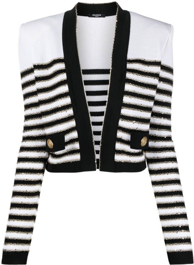 Balmain Gestreept jack Wit