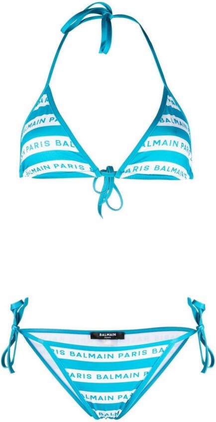 Balmain Gestreepte bikini Blauw