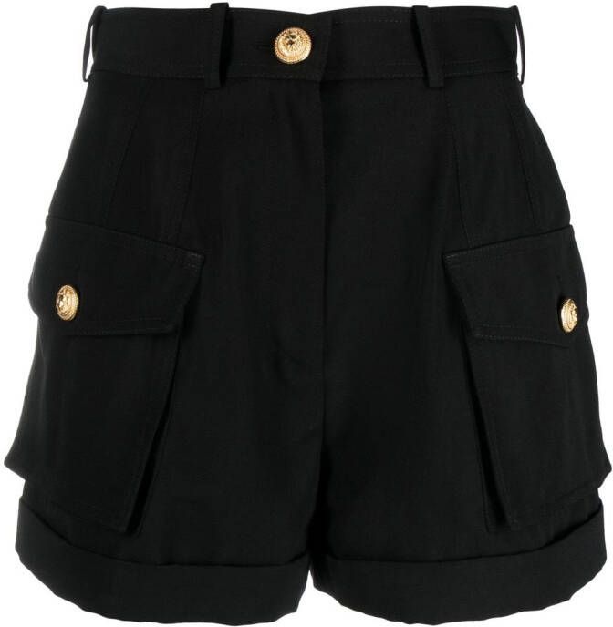 Balmain High waist shorts Zwart