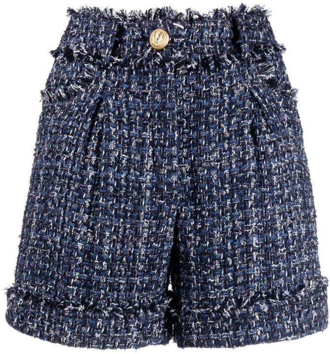 Balmain Tweed shorts Blauw