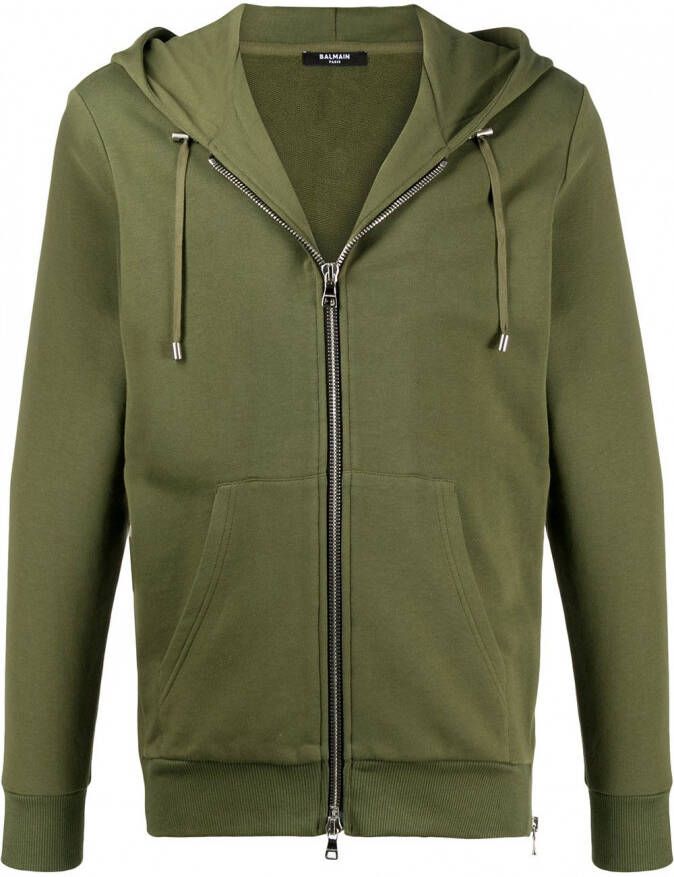 Balmain Hoodie met logo Groen