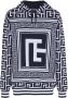 Balmain Hoodie met monogram Zwart - Thumbnail 1