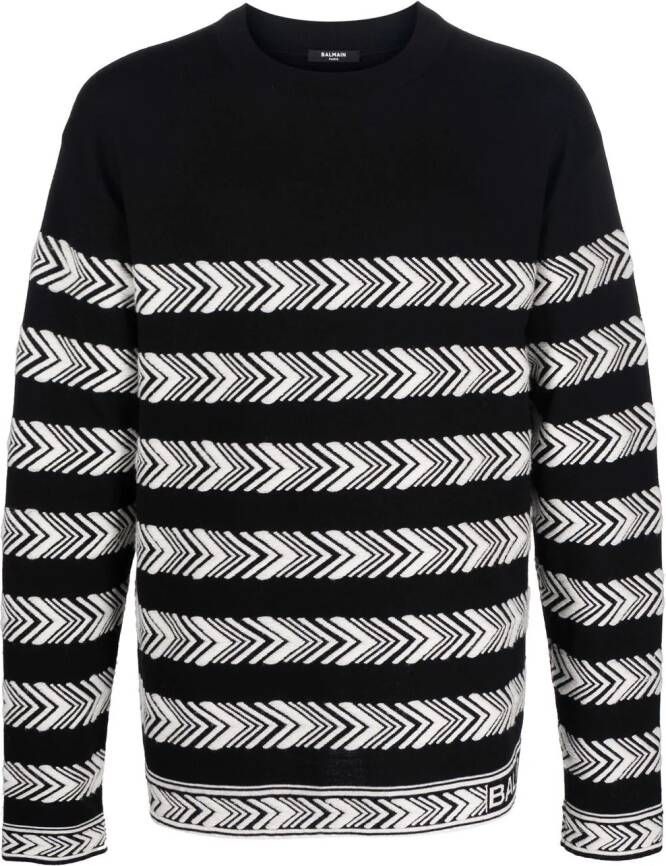 Balmain Intarsia trui Zwart