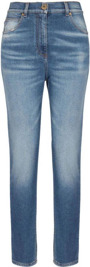 Balmain Jeans met logoplakkaat Blauw