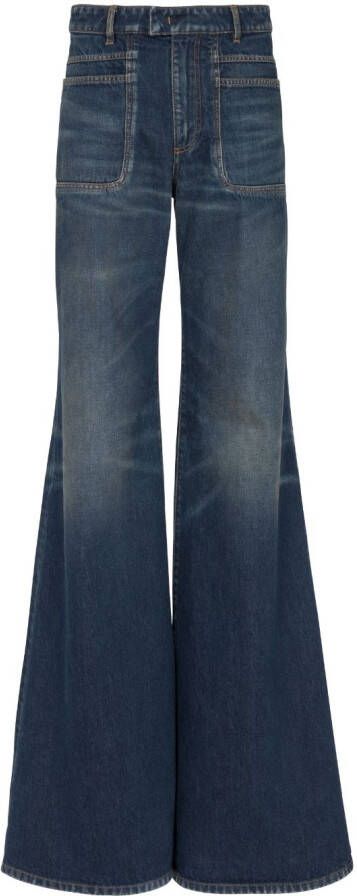 Balmain Jeans met wijde pijpen Blauw