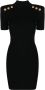 Balmain Korte Gebreide Jurk Black Dames - Thumbnail 1