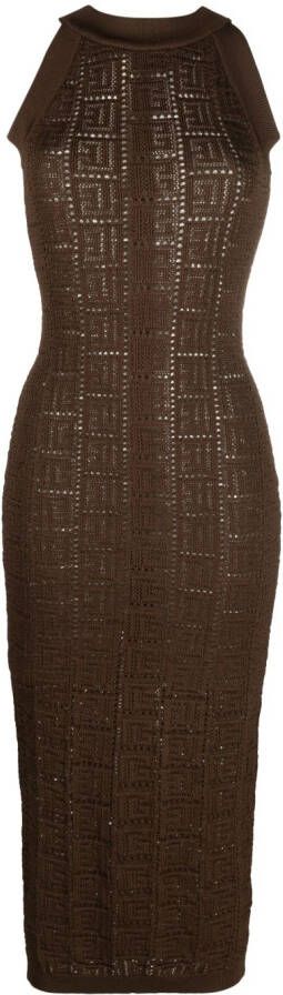 Balmain Jurk met monogram Bruin