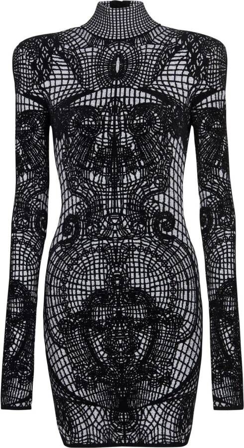 Balmain Jurk met print Zwart