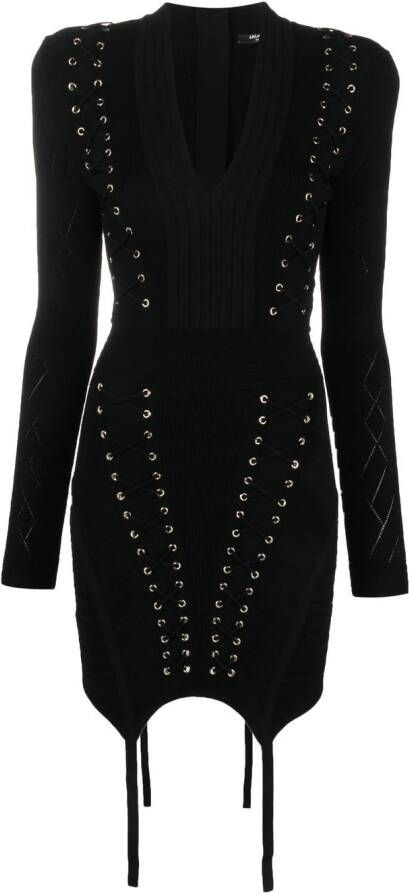 Balmain Jurk met ringlets Zwart