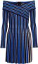 Balmain Robe en maille rayée métallisée Blauw Dames - Thumbnail 1