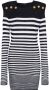 Balmain Robe en maille marinière Black Dames - Thumbnail 1