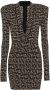 Balmain Robe en maille à monogramme Black Dames - Thumbnail 1