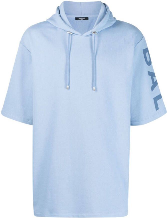 Balmain Katoenen hoodie Blauw