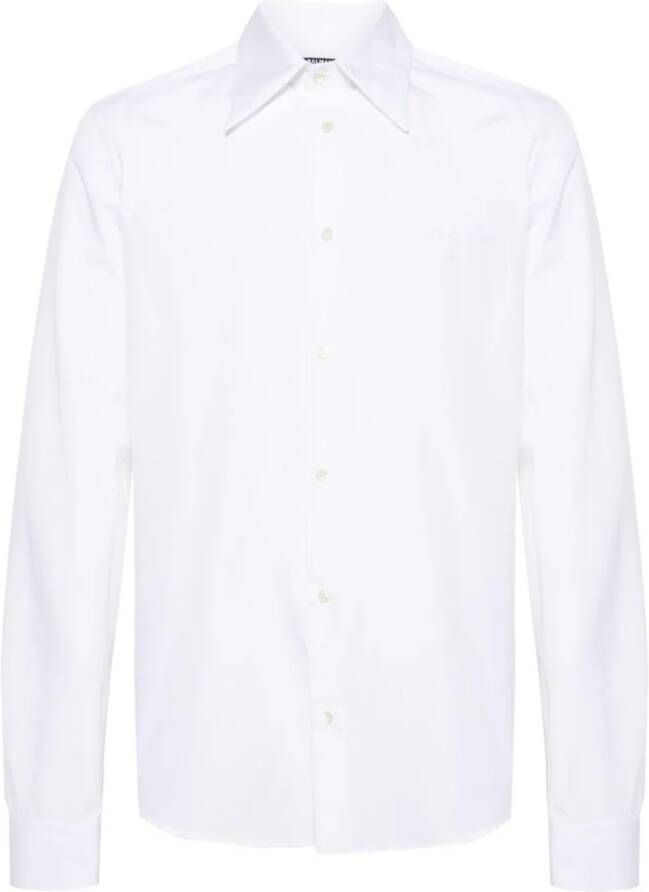 Balmain Katoenen overhemd met geborduurd logo Wit
