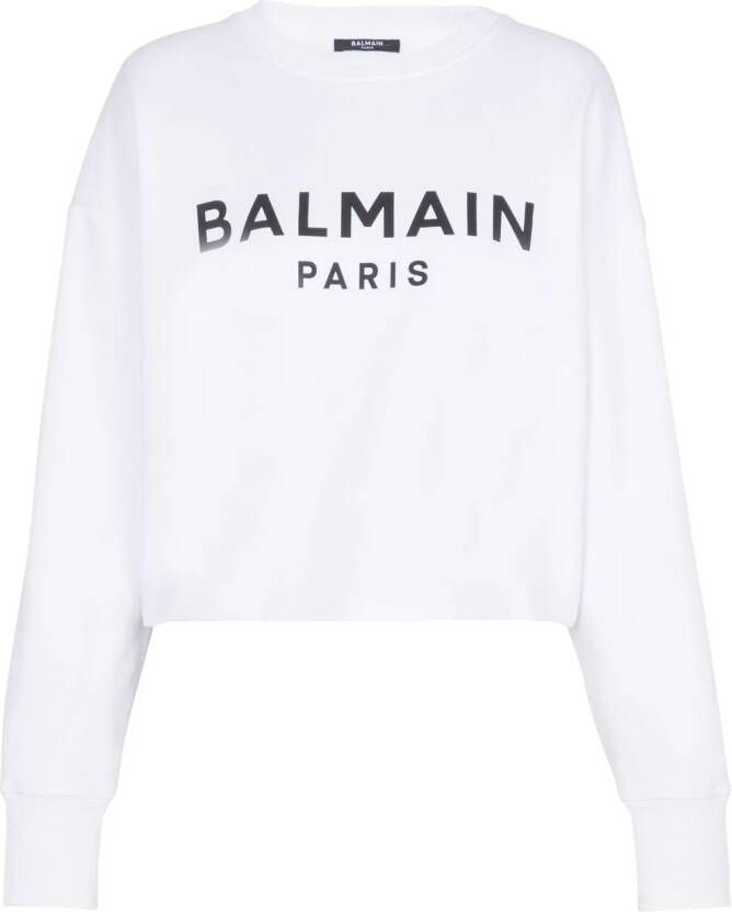 Balmain Katoenen sweater met logoprint Wit
