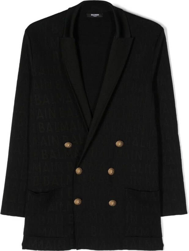 Balmain Kids Blazer met dubbele rij knopen Zwart