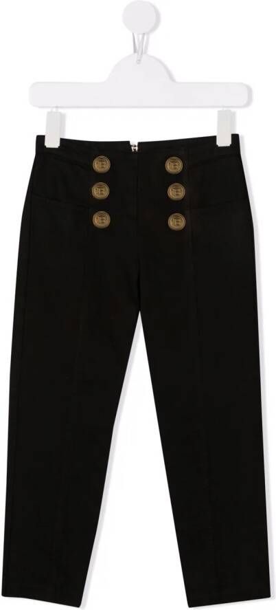 Balmain Kids Broek met knopen Zwart
