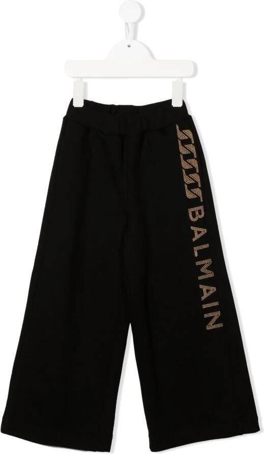 Balmain Kids Broek met studs Zwart