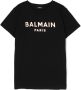 Balmain Kids T-shirt met logoprint Zwart - Thumbnail 1