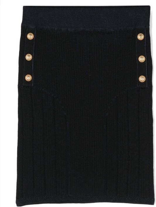 Balmain Kids Geribbelde rok Blauw