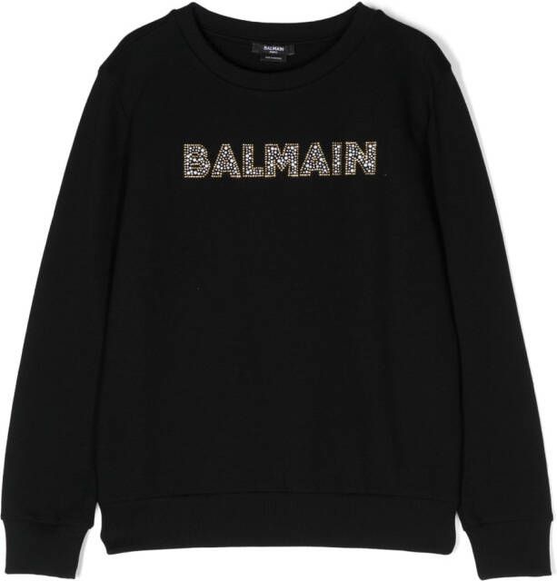 Balmain Kids Sweater met ronde hals Zwart