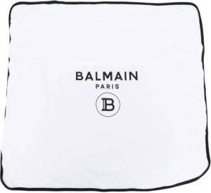 Balmain Kids Deken met logoprint Wit