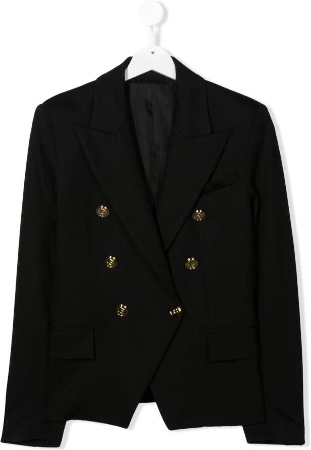 Balmain Kids Blazer met dubbele rij knopen Zwart