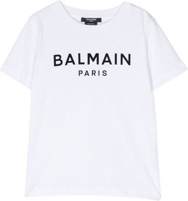 Balmain Kids T-shirt met logo Wit