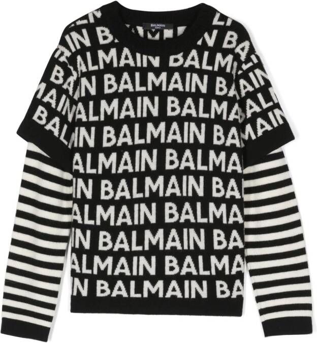 Balmain Kids Gelaagde trui Zwart