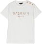 Balmain Kids T-shirt met glitter-logo Wit - Thumbnail 1