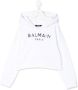 Balmain Kids Hoodie met gespiegeld logo Wit - Thumbnail 1