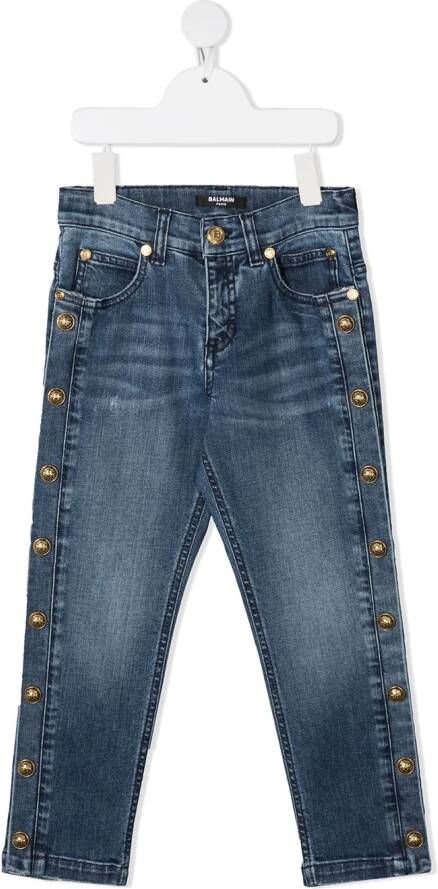 Balmain Kids Jeans met zakken Blauw
