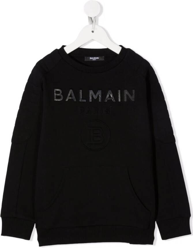 Balmain Kids Katoenen sweater Zwart